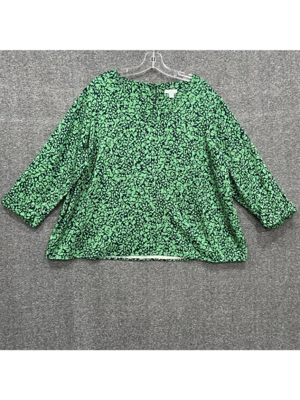 J Jill Gardenscape Top Womens Size XL Petite Blue Floral Flowy Printed A Line